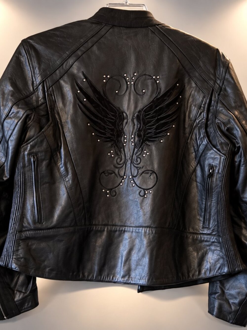 Milwaukee Leather ML1952 Womens 2XL Black Leather Wing Stud Motorcycle Jacket